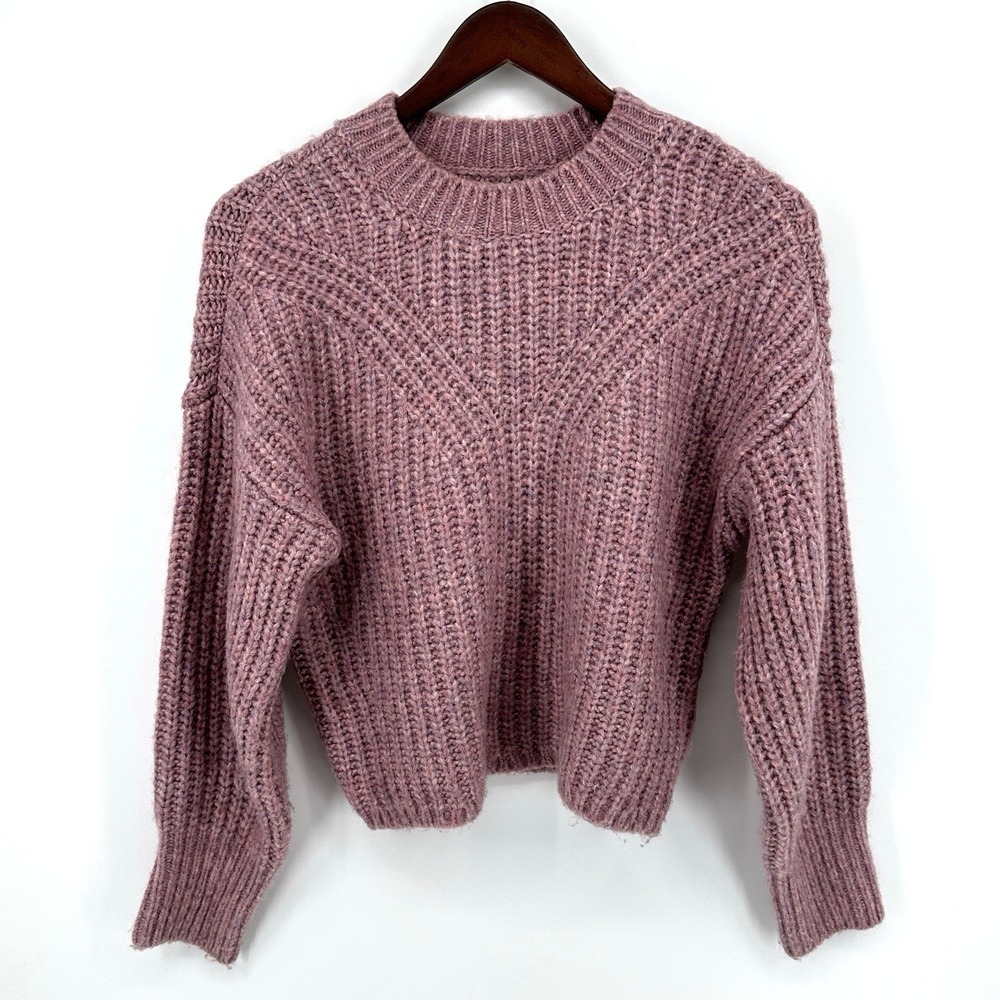Abercrombie & Fitch Sweater Women's XS Purple Cable Knit Chunky Minimalist